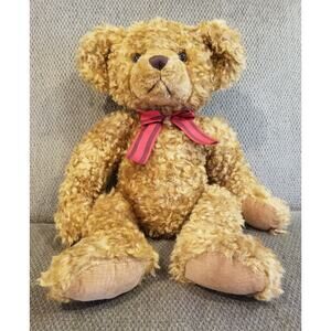 Russ Berries & Co. Curly Hair Goldy Bear 4897 Weighted Plush Stuffed Bear 17”